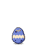 Blue egg with a gold crack