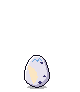 White egg with a blue crack